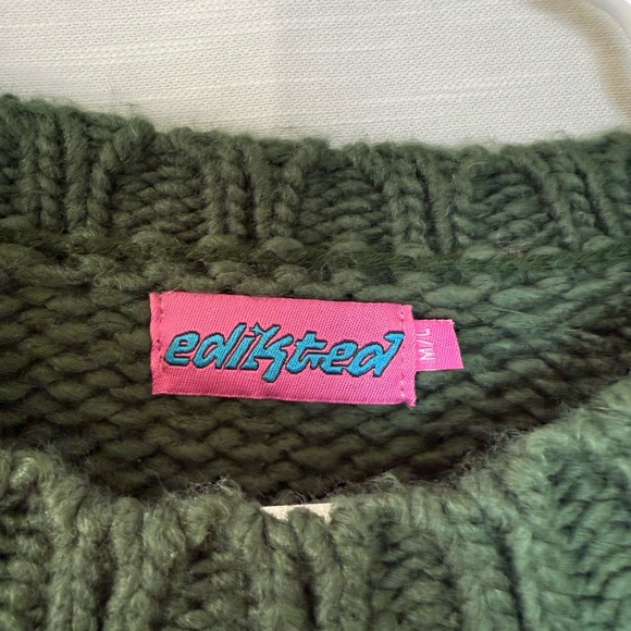 Edikted Forest Green Knit Pullover - Picture 5 of 5